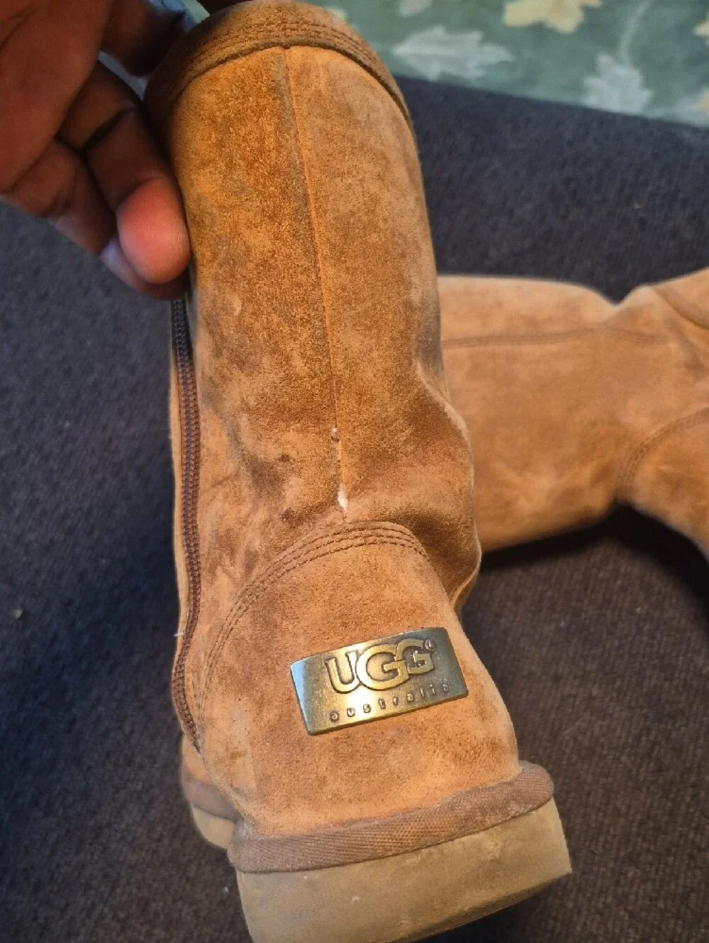 UGG Chestnut Suede Mid-Calf Boots